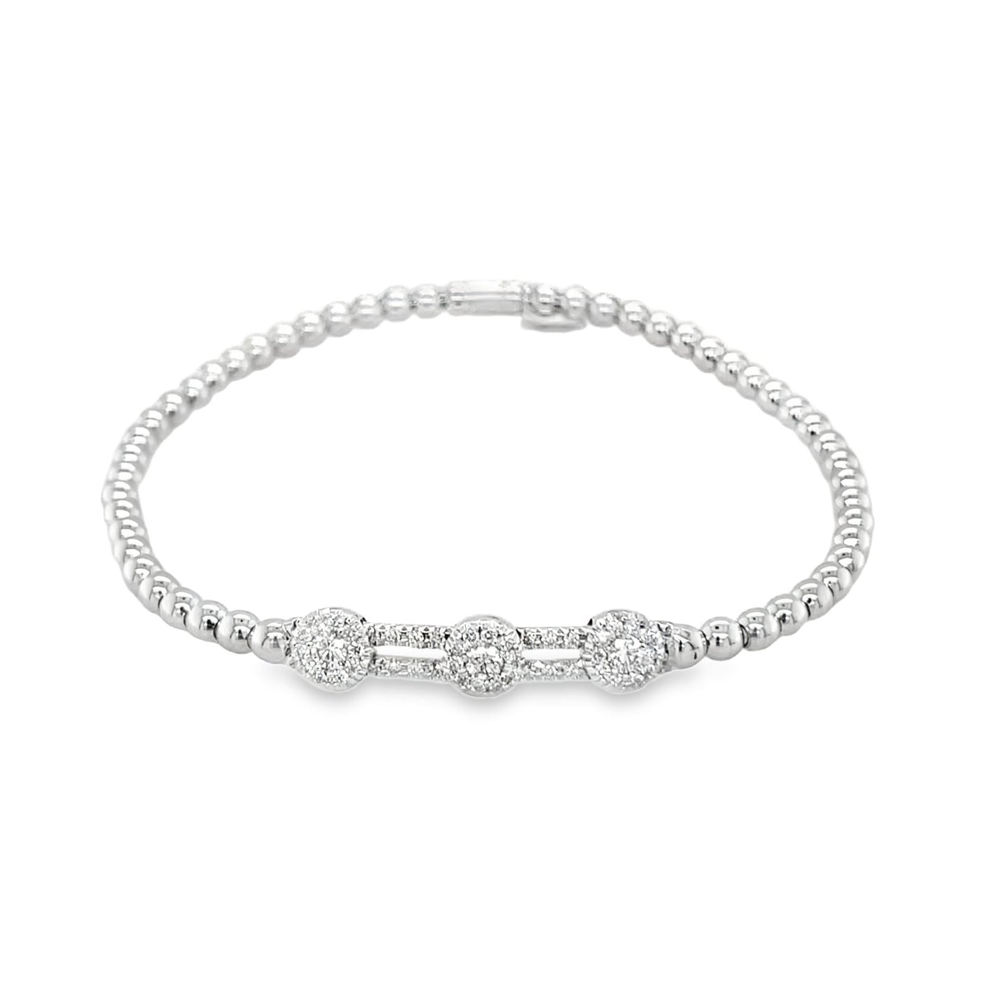 Hulchi Belluni's 18K White Gold Diamond Tresore Stretch Bracelet