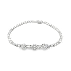 Hulchi Belluni's 18K White Gold Diamond Tresore Stretch Bracelet