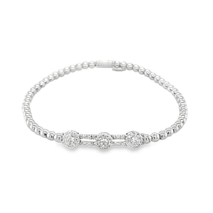 Hulchi Belluni's 18K White Gold Diamond Tresore Stretch Bracelet