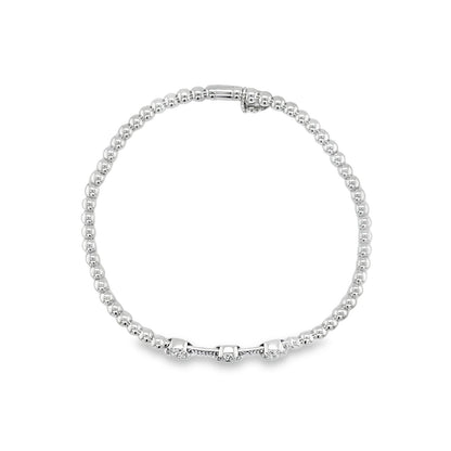 Hulchi Belluni's 18K White Gold Diamond Tresore Stretch Bracelet