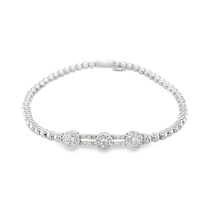 Hulchi Belluni's 18K White Gold Diamond Tresore Stretch Bracelet