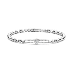 Hulchi Belluni's 18K White Gold Diamond Tresore Stretch Bracelet