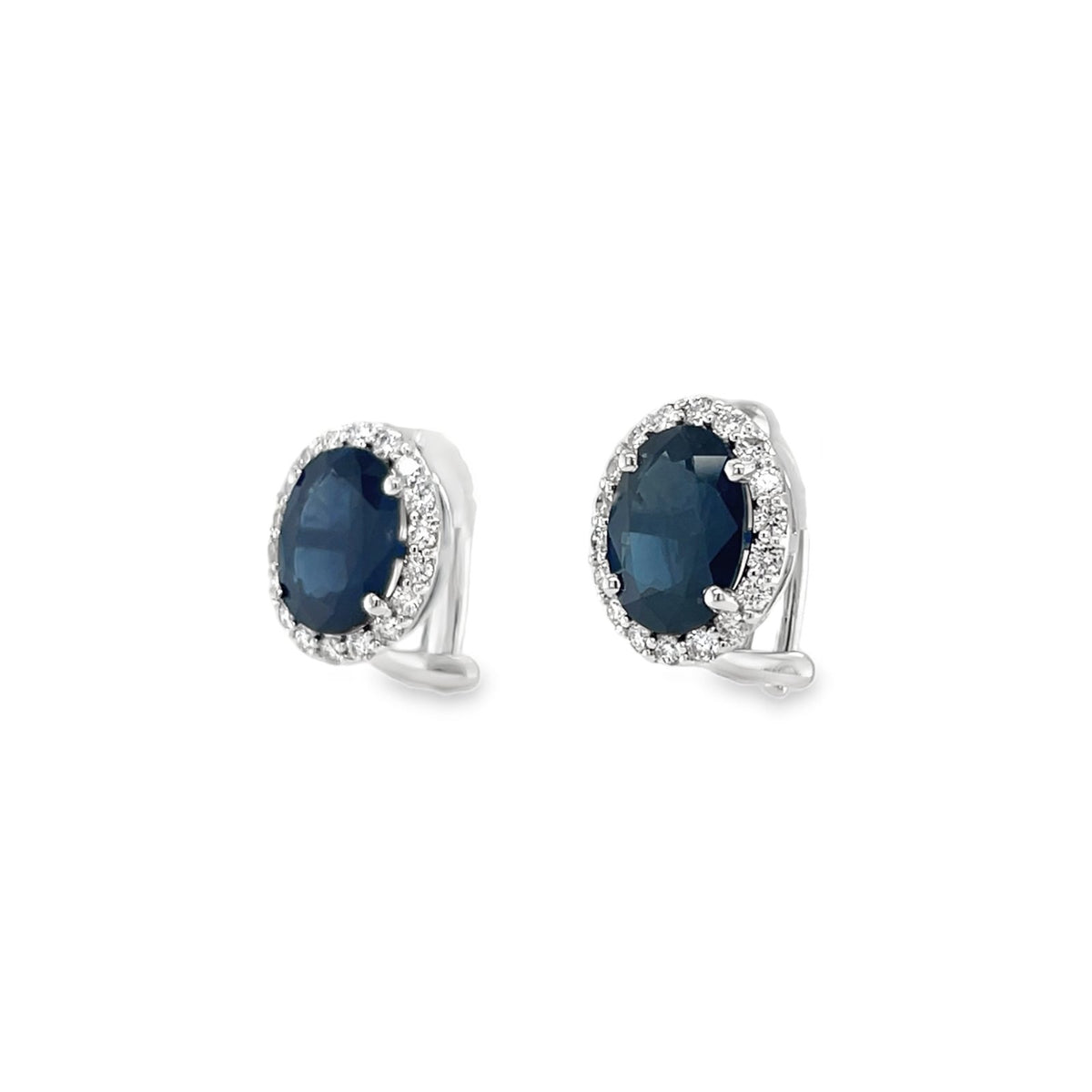 Jai's 14K White Gold Oval-cut Sapphire & Diamond Studs