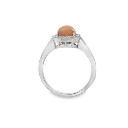 Jai's 14K White Gold Conch Pearl & Diamond Ring