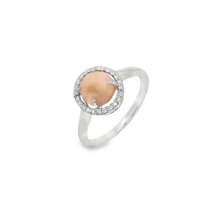 Jai's 14K White Gold Conch Pearl & Diamond Ring