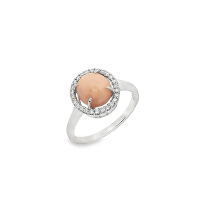 Jai's 14K White Gold Conch Pearl & Diamond Ring