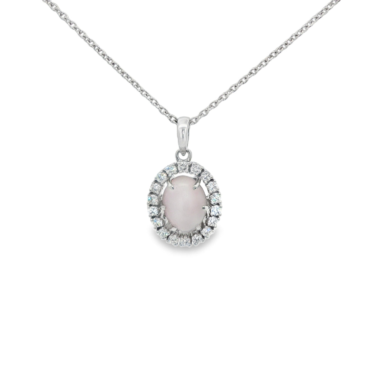 Jai's 14K White Gold Crowned Conch Pearl & Diamond Necklace