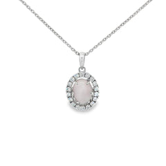 Jai's 14K White Gold Crowned Conch Pearl & Diamond Necklace