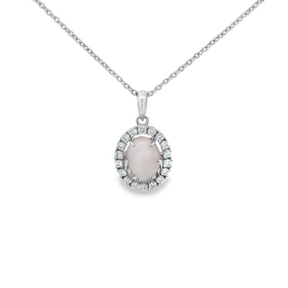 Jai's 14K White Gold Crowned Conch Pearl & Diamond Necklace