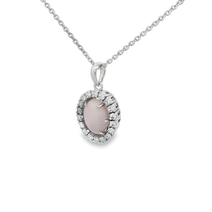 Jai's 14K White Gold Crowned Conch Pearl & Diamond Necklace