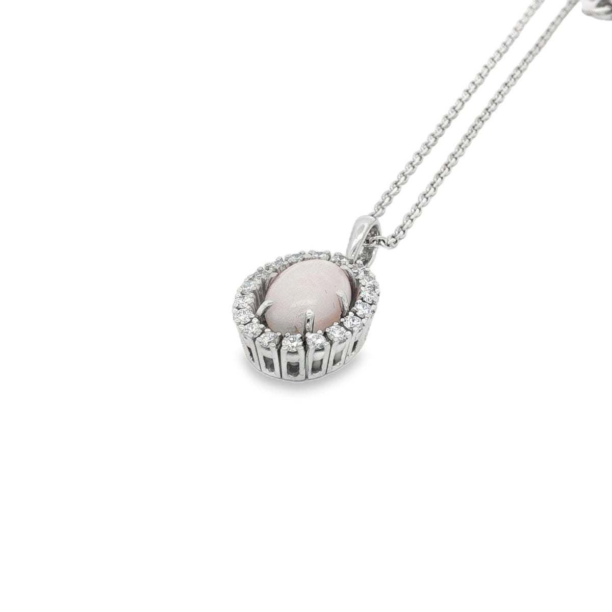 Jai's 14K White Gold Crowned Conch Pearl & Diamond Necklace