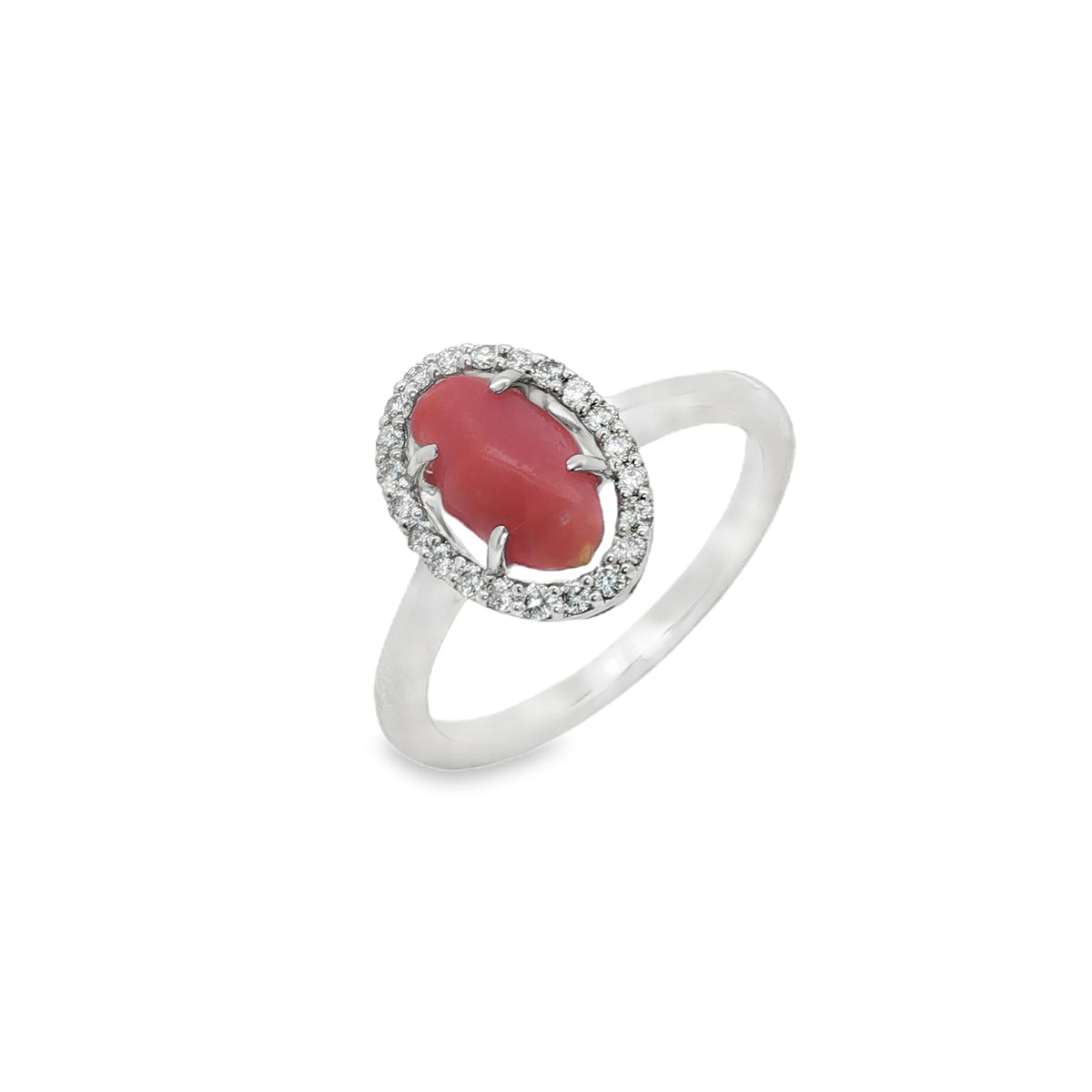 Jai's 14K White Gold Oval Conch Pearl & Diamond Ring