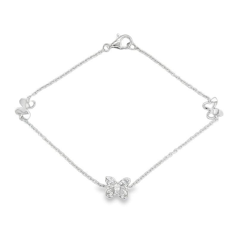 Hans Krieger's 18K White Gold Diamond Butterfly Bracelet