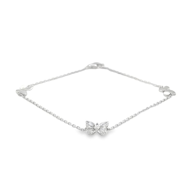 Hans Krieger's 18K White Gold Diamond Butterfly Bracelet