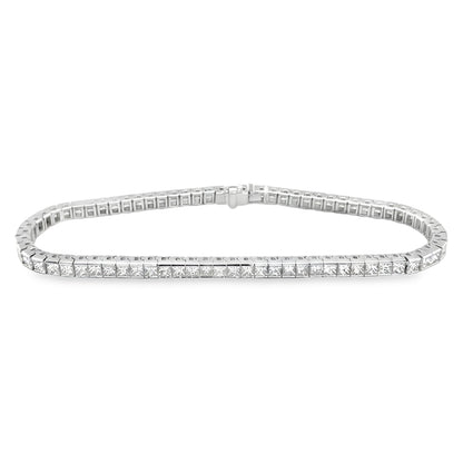 Hans Krieger's 18K White Gold 6-carat Princess-cut Diamond Tennis Bracelet