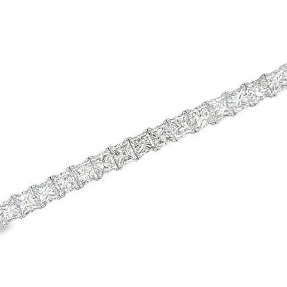 Hans Krieger's 18K White Gold 14-carat Princess-cut Diamond Tennis Bracelet - 7"