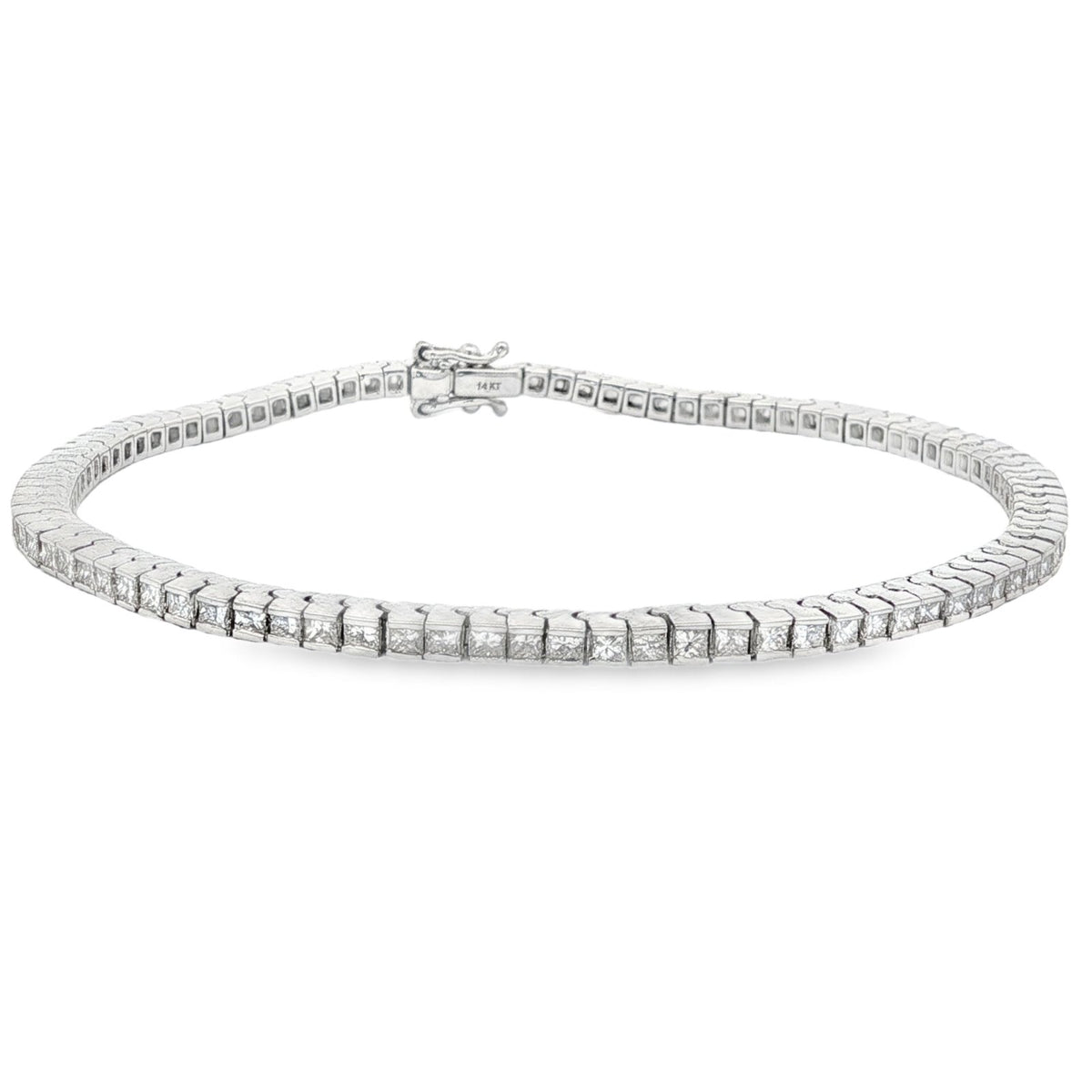 Jai's 14K White Gold 3-carat Diamond Tennis Bracelet - 7"