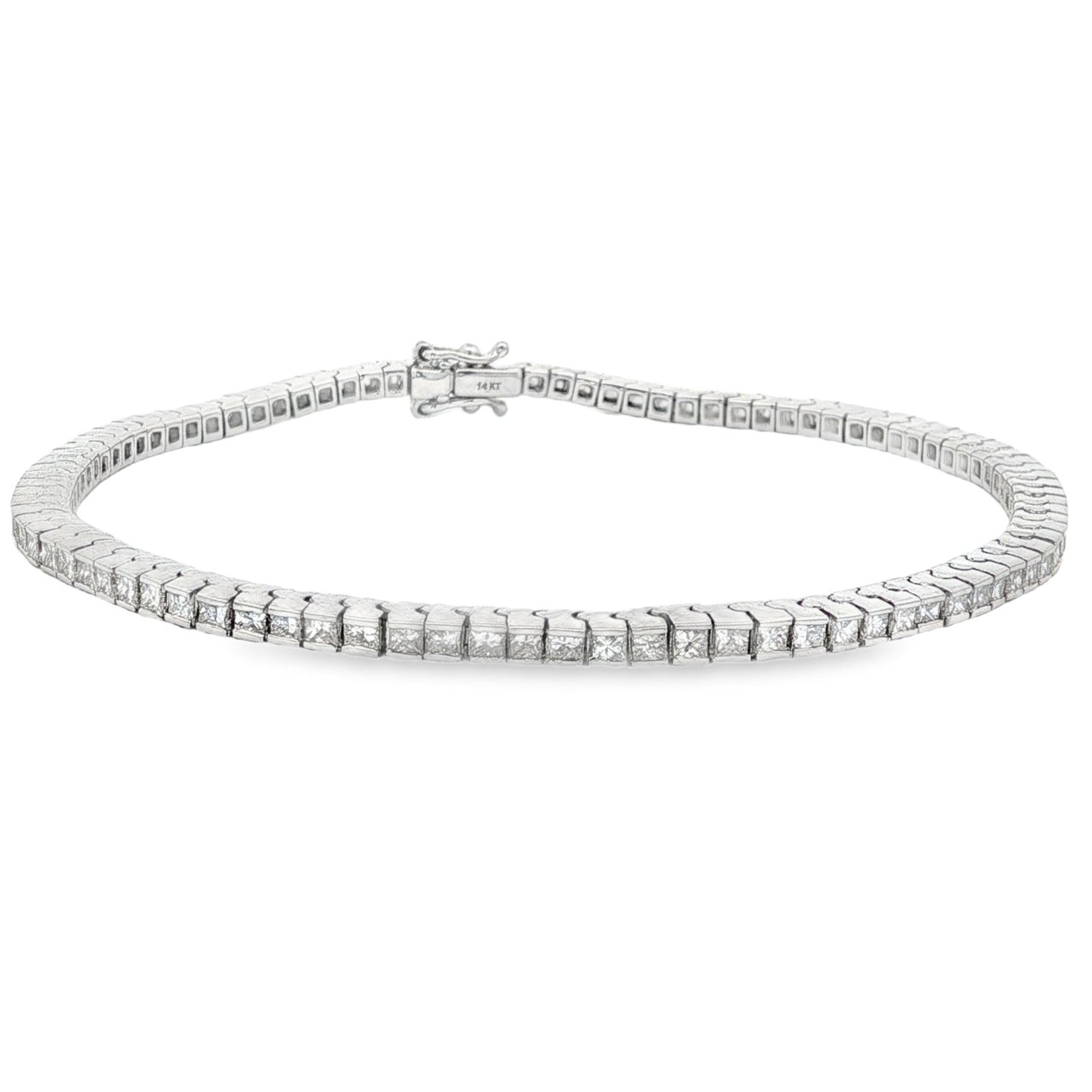 Jai's 14K White Gold 3-carat Diamond Tennis Bracelet - 7"