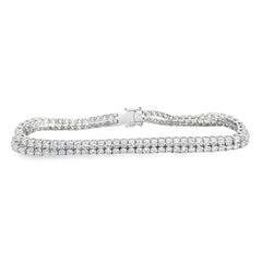 Jai's 18K White Gold 6.5-carat Two-strand Diamond Tennis Bracelet