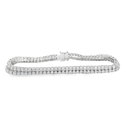 Jai's 18K White Gold 6.5-carat Two-strand Diamond Tennis Bracelet
