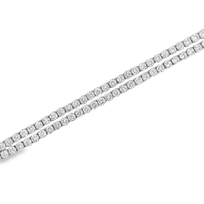 Jai's 18K White Gold 6.5-carat Two-strand Diamond Tennis Bracelet