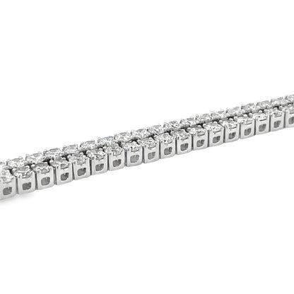 Jai's 18K White Gold 6.5-carat Two-strand Diamond Tennis Bracelet
