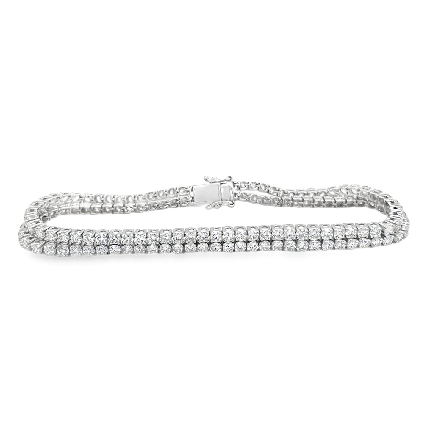 Jai's 18K White Gold Two-strand Diamond Tennis Bracelet