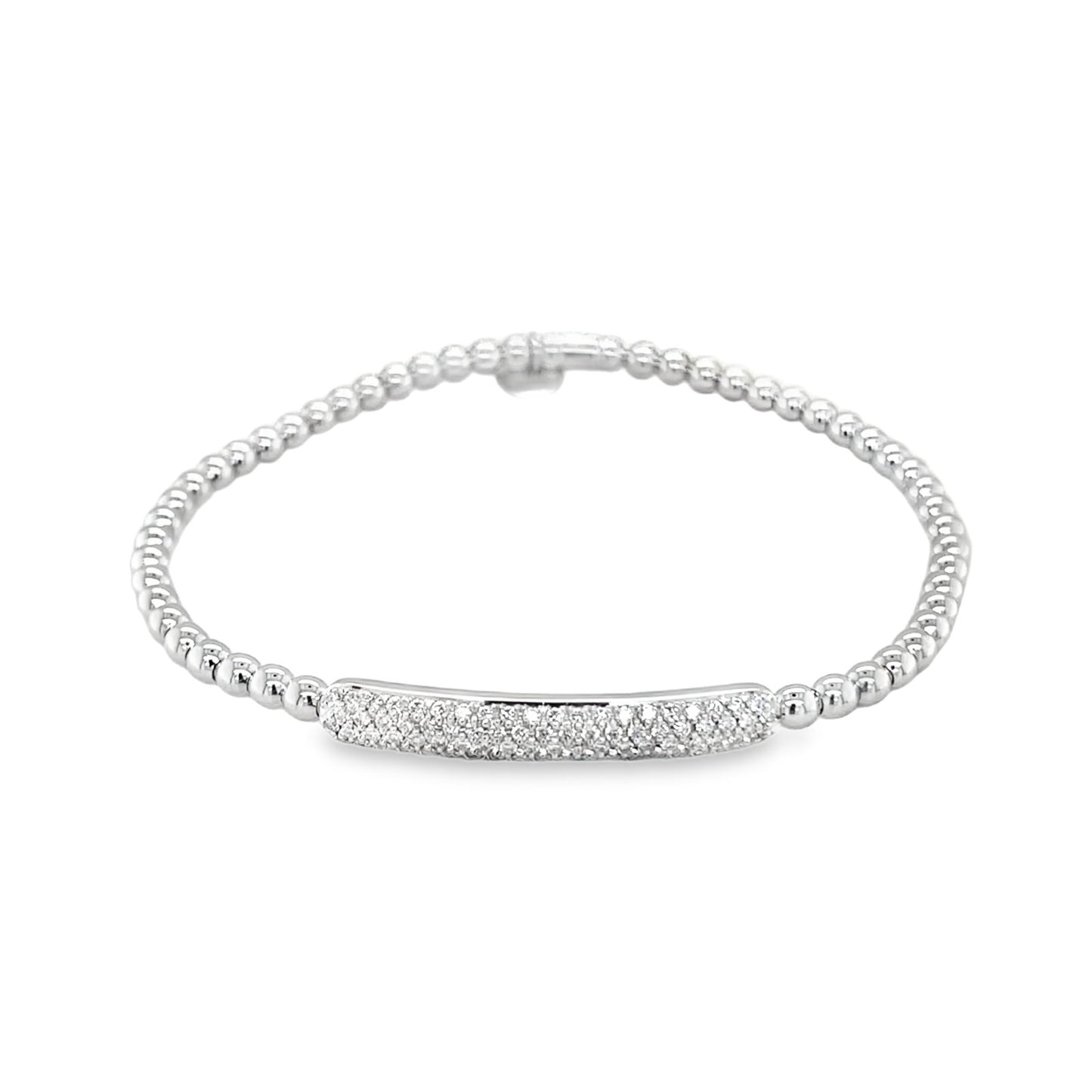 Hulchi Belluni's 18K White Gold Diamond Tresore Stretch Bracelet
