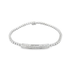Hulchi Belluni's 18K White Gold Diamond Tresore Stretch Bracelet