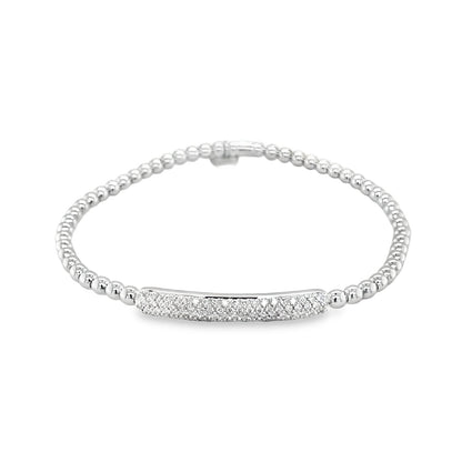 Hulchi Belluni's 18K White Gold Diamond Tresore Stretch Bracelet