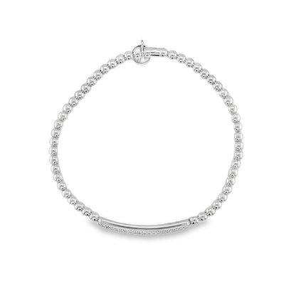 Hulchi Belluni's 18K White Gold Diamond Tresore Stretch Bracelet