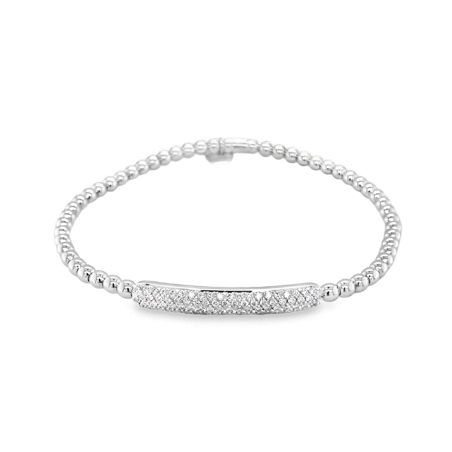 Hulchi Belluni's 18K White Gold Diamond Tresore Stretch Bracelet