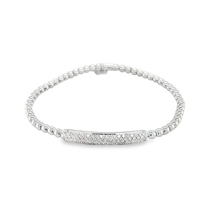 Hulchi Belluni's 18K White Gold Diamond Tresore Stretch Bracelet