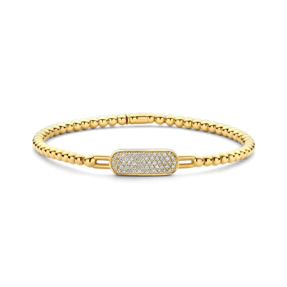 Hulchi Belluni's 18K Yellow Gold Diamond Tresore Stretch Bracelet