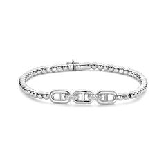Hulchi Belluni's 18K White Gold Diamond Mariner-link Tresore Stretch Bracelet