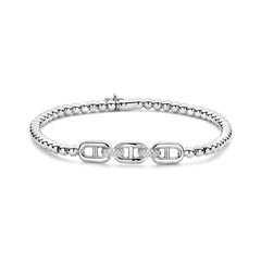Hulchi Belluni's 18K White Gold Diamond Mariner-link Tresore Stretch Bracelet