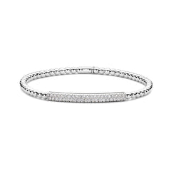 Hulchi Belluni's 18K White Gold Diamond Tresore Stretch Bracelet