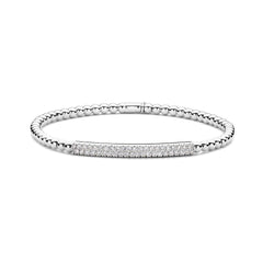 Hulchi Belluni's 18K White Gold Diamond Tresore Stretch Bracelet