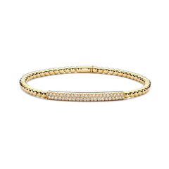 Hulchi Belluni's 18K Yellow Gold Diamond Tresore Stretch Bracelet
