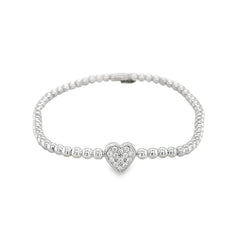Hulchi Belluni's 18K White Gold Diamond Tresore Stretch Bracelet