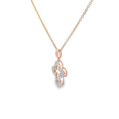 Jai's 14K Rose Gold Diamond Pave Cross Necklace