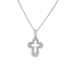 Jai's 14K White Gold Diamond Pave Cross Necklace