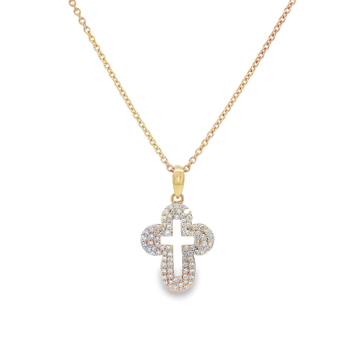 Jai's 14K Yellow Gold Diamond Pave Cross Necklace