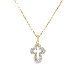 Jai's 14K Yellow Gold Diamond Pave Cross Necklace