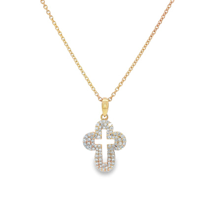 Jai's 14K Yellow Gold Diamond Pave Cross Necklace