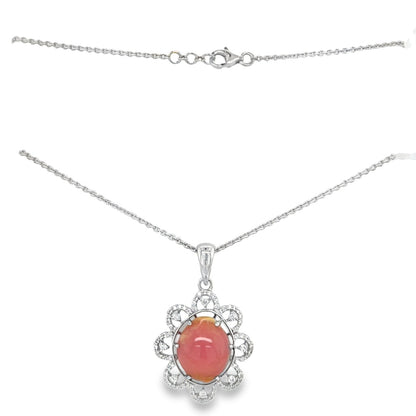 Jai's 14K White Gold Floral Conch Pearl & Diamond Necklace