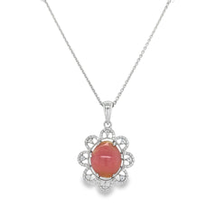 Jai's 14K White Gold Floral Conch Pearl & Diamond Necklace