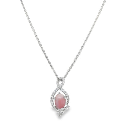 Jai's 14K White Gold Infinity Conch Pearl & Diamond Necklace