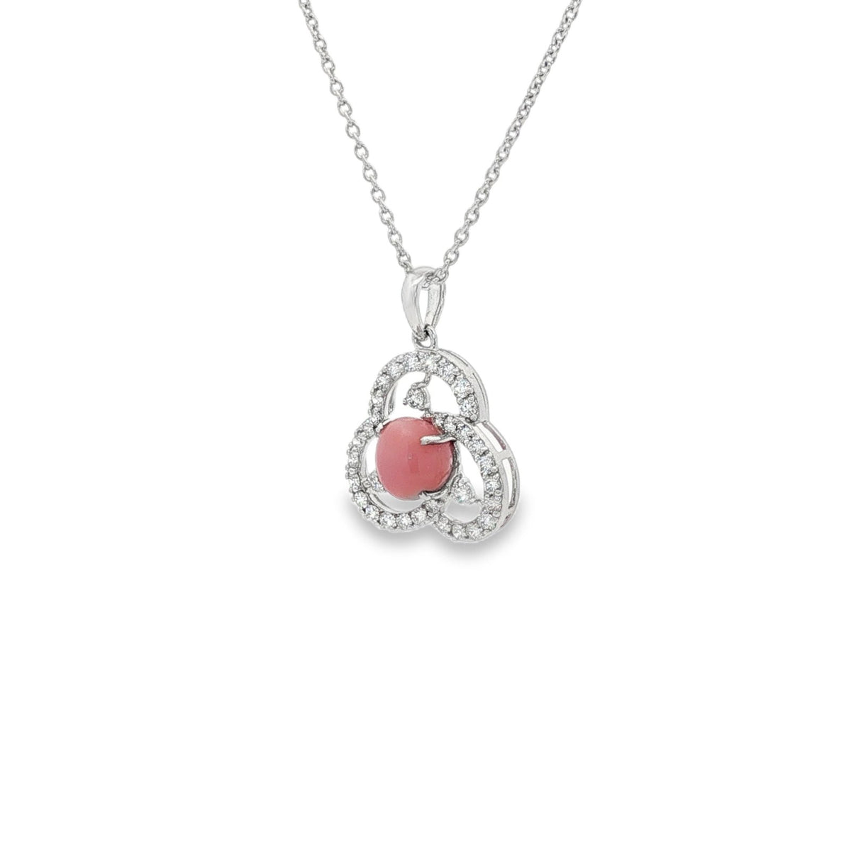 Jai's 14K White Gold Floral Conch Pearl & Diamond Necklace