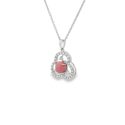 Jai's 14K White Gold Floral Conch Pearl & Diamond Necklace